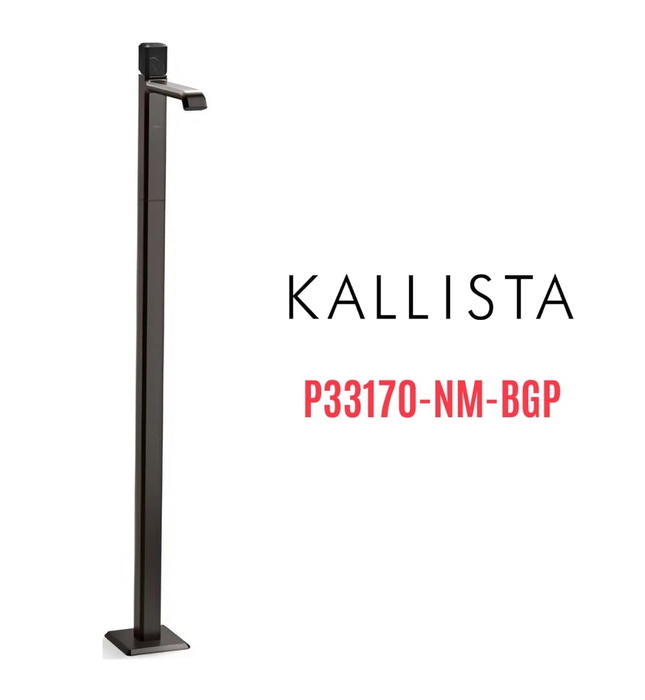 Vòi chậu rửa mặt đơn đặt sàn - đá đen màu đen Kallista P33170-NM-BGP