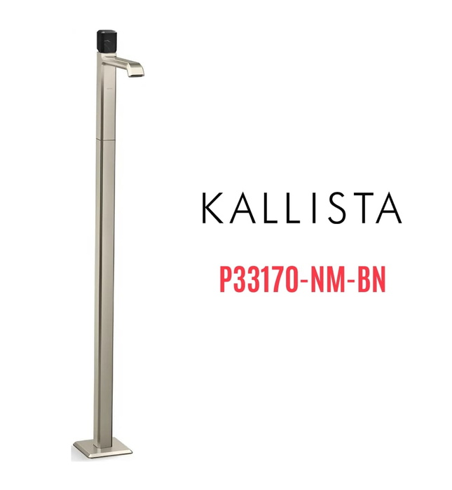 Vòi chậu rửa mặt đơn đặt sàn - đá đen màu nickel Kallista P33170-NM-BN