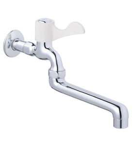 Vòi Lạnh Gắn Tường Tay Nhựa Gạt Cần Nối Dài Caesar WL027C