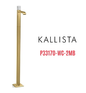 Vòi chậu rửa mặt đơn đặt sàn - đá trắng màu đồng Kallista P33170-WC-2MB