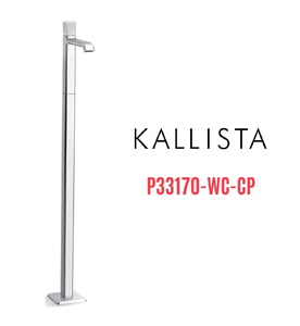Vòi chậu rửa mặt đơn đặt sàn - đá trắng màu chrome Kallista P33170-WC-CP