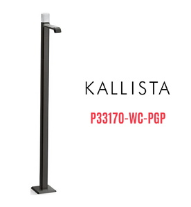 Vòi chậu rửa mặt đơn đặt sàn - đá trắng màu đen Kallista P33170-WC-PGP