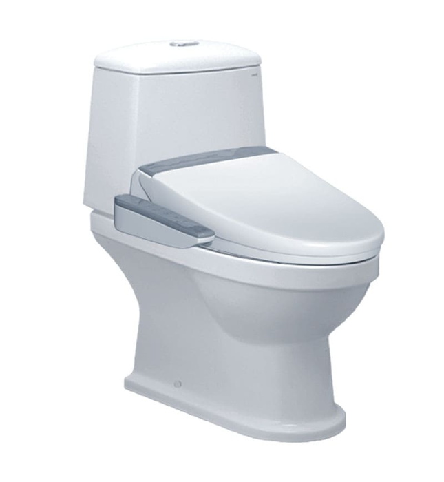 Bồn cầu 2 khối nắp điện tử Caesar CD1530+TAF200H