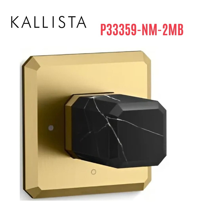 Bộ điều khiển âm lượng sen tắm - đá đen màu đồng Kallista P33359-NM-2MB