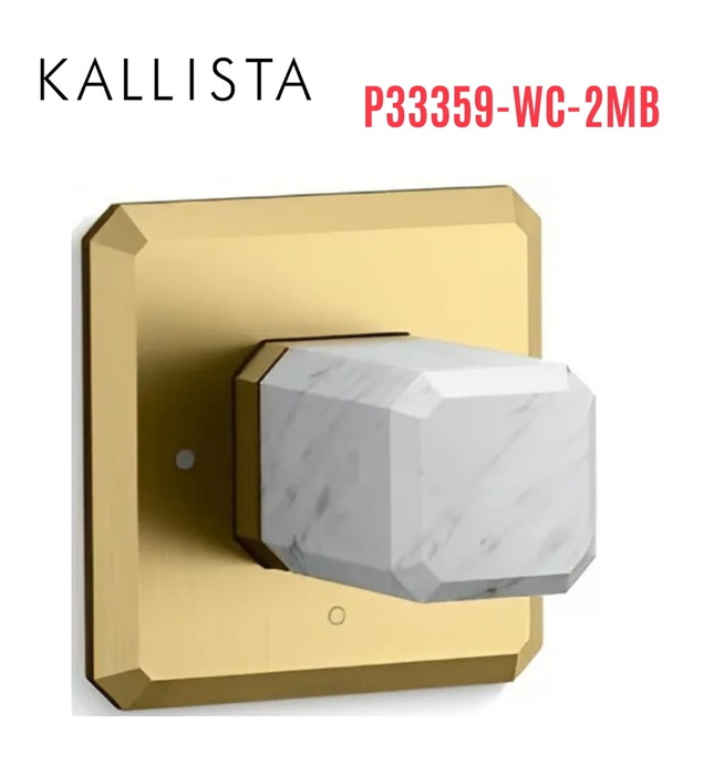 Bộ điều khiển âm lượng sen tắm - đá trắng màu đồng Kallista P33359-WC-2MB
