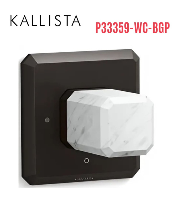 Bộ điều khiển âm lượng sen tắm - đá trắng màu đen Kallista P33359-WC-BGP
