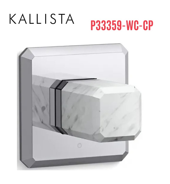 Bộ điều khiển âm lượng sen tắm - đá trắng màu chrome Kallista P33359-WC-CP