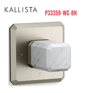 Bộ điều khiển âm lượng sen tắm - đá trắng màu nickel Kallista P33359-WC-BN