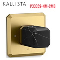 Bộ điều khiển âm lượng sen tắm - đá đen màu đồng Kallista P33359-NM-2MB