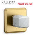 Bộ điều khiển âm lượng sen tắm - đá trắng màu đồng Kallista P33359-WC-2MB
