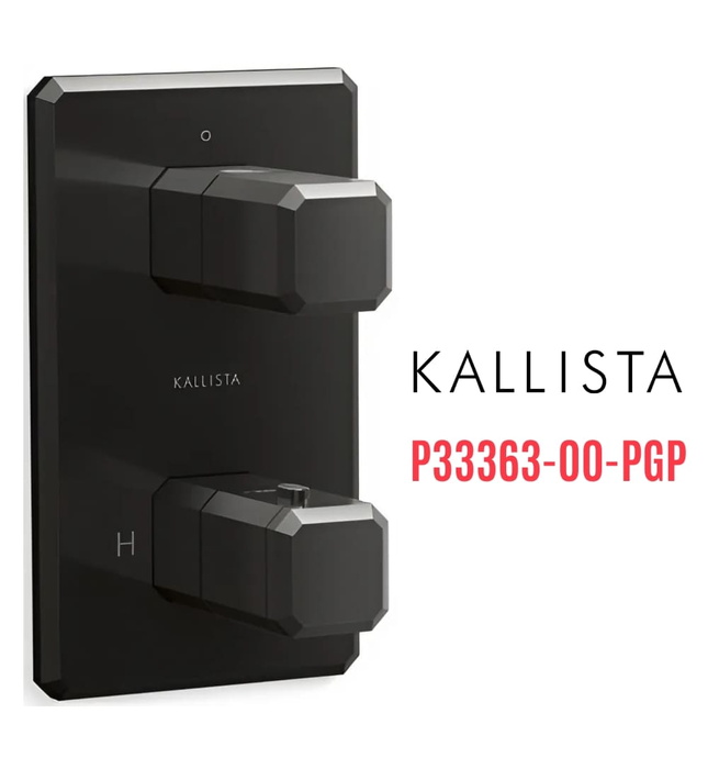 Bộ điều khiển nhiệt độ âm tường 1 lối ra màu đen Kallista P33363-00-PGP