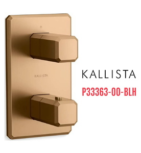 Bộ điều khiển nhiệt độ âm tường 1 lối ra màu đồng Kallista P33363-00-BLH