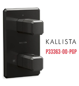 Bộ điều khiển nhiệt độ âm tường 1 lối ra màu đen Kallista P33363-00-PGP