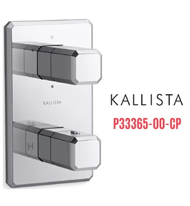 Bộ điều khiển nhiệt độ âm tường 3 lối ra màu chrome Kallista P33365-00-CP
