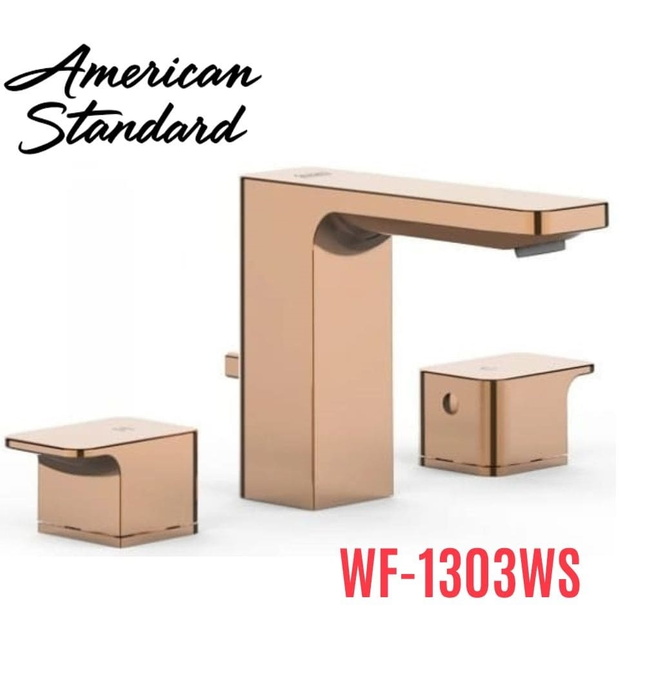 Vòi chậu 3 lỗ nóng lạnh màu vàng hồng American Standard WF-1303WS 