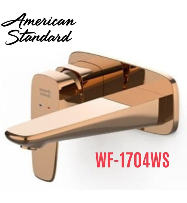 Vòi chậu nóng lạnh gắn tường màu vàng hồng American Standard WF-1704WS