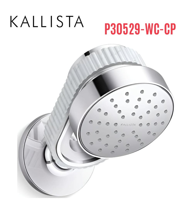 Bát sen kèm tay sen gắn tường - đá trắng màu chrome Kallista P30529-WC-CP