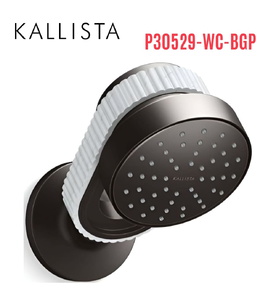 Bát sen kèm tay sen gắn tường - đá trắng màu đen Kallista P30529-WC-BGP