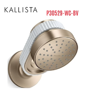 Bát sen kèm tay sen gắn tường - đá trắng màu đồng Kallista P30529-WC-BV