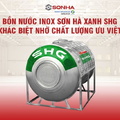 Bồn nước inox Sơn Hà Xanh 3000L ngang SHG N3000F1380