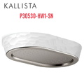 Đầu vòi sen mưa gắn trần viền trắng màu nickel Kallista P30530-HW1-SN