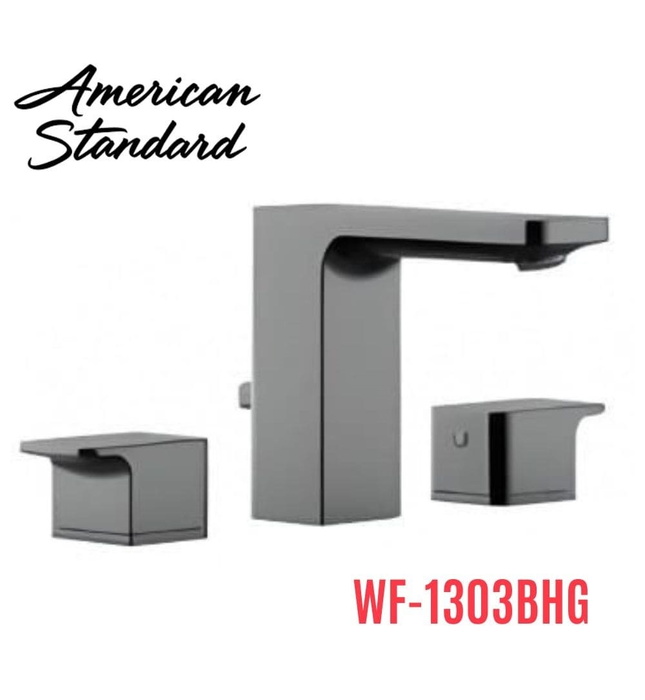 Vòi chậu 3 lỗ nóng lạnh màu xám xước American Standard WF-1303BHG