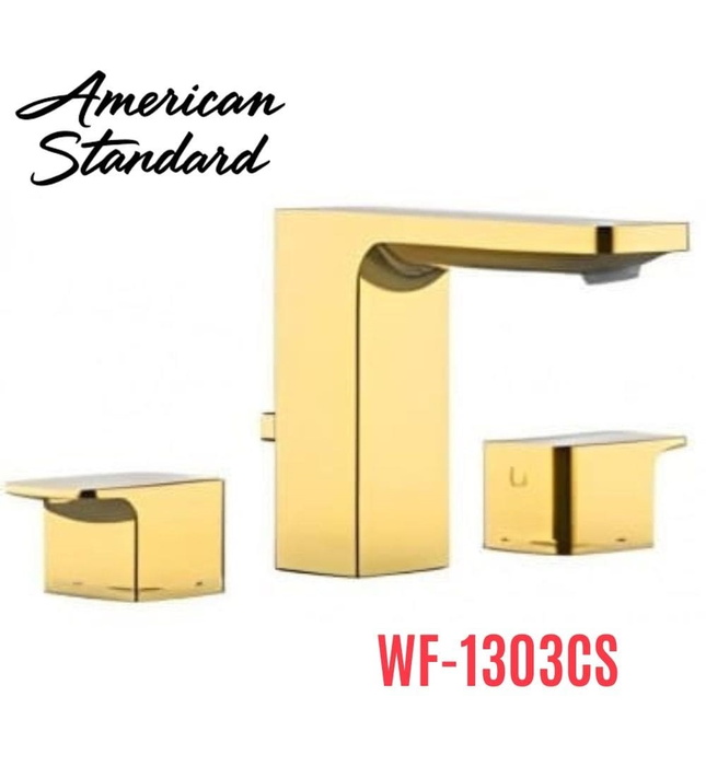 Vòi chậu 3 lỗ nóng lạnh màu vàng bóng American Standard WF-1303CS