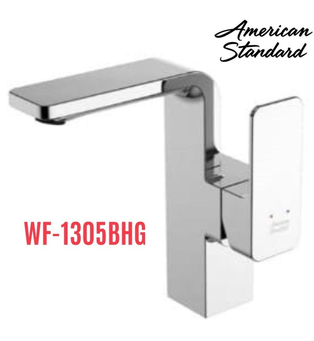 Vòi rửa mặt 1 chân gắn chậu màu xám xước American Standard WF-1305BHG 