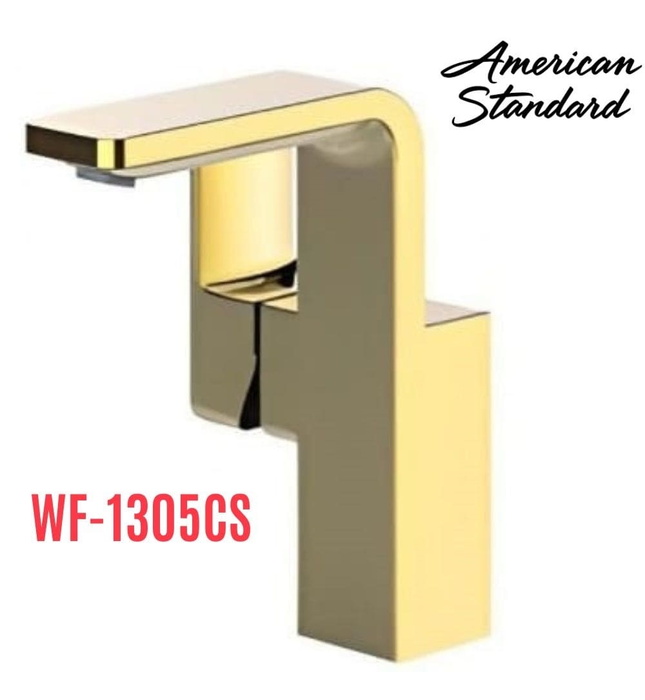 Vòi rửa mặt 1 chân gắn chậu màu vàng bóng American Standard WF-1305CS