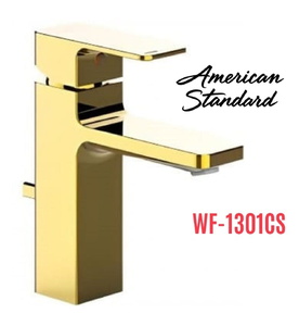 Vòi chậu 1 lỗ nóng lạnh màu vàng bóng American Standard WF-1301CS