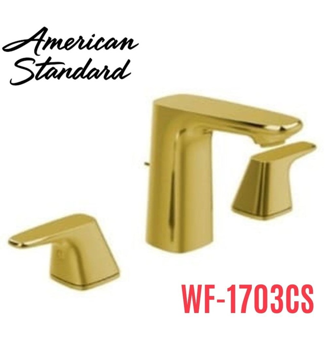 Vòi chậu nóng lạnh 3 chân màu vàng bóng American Standard WF-1703CS 