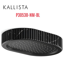 Đầu vòi sen mưa gắn trần viền đá đen màu đen Kallista P30530-NM-BL