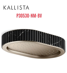 Đầu vòi sen mưa gắn trần viền đá đen màu đồng Kallista P30530-NM-BV