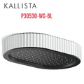 Đầu vòi sen mưa gắn trần viền đá trắng màu đen Kallista P30530-WC-BL