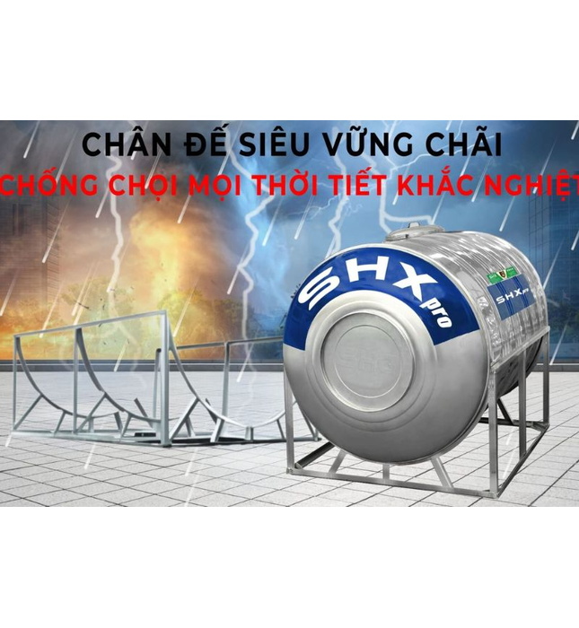 Bồn nước inox Sơn Hà Xanh 1500L ngang SHX Pro N1500F960