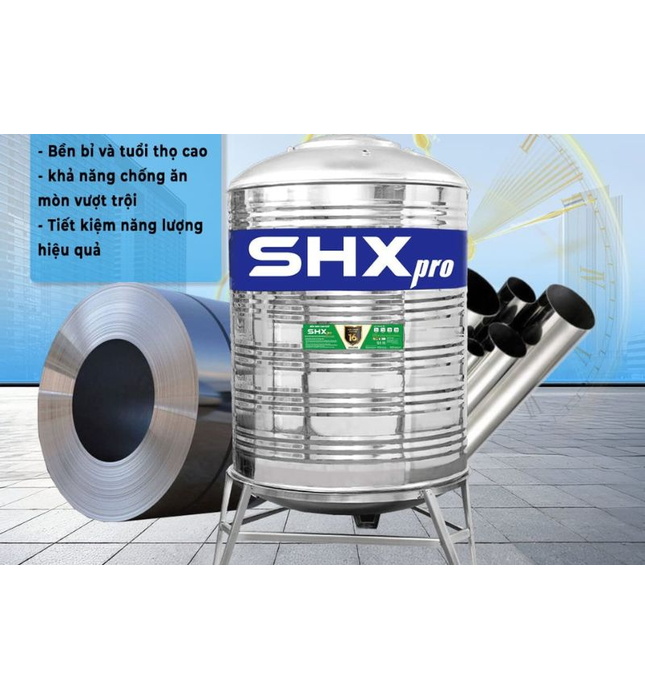 Bồn nước inox Sơn Hà Xanh 1200L đứng SHX Pro D1200F980