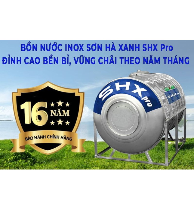 Bồn nước inox Sơn Hà Xanh 5000L ngang SHX Pro N5000F1380