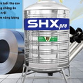 Bồn nước inox Sơn Hà Xanh 2500L đứng SHX Pro D2500F1380