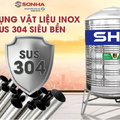 Bồn nước inox Sơn Hà Xanh 4500L đứng SHX D4500F1420