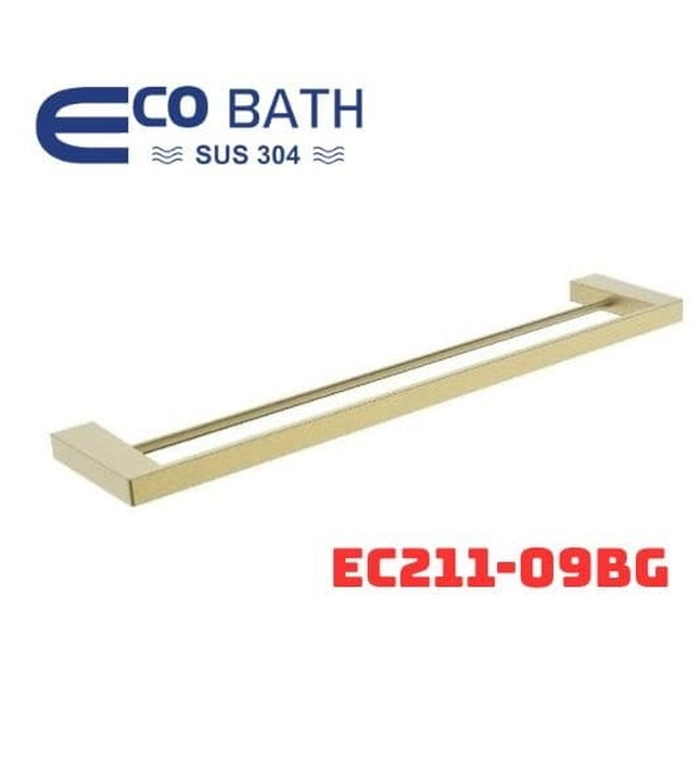 Thanh treo khăn đôi Inox màu vàng EcoBath EC211-09BG
