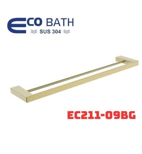 Thanh treo khăn đôi Inox màu vàng EcoBath EC211-09BG