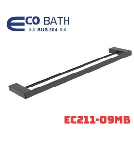 Thanh treo khăn đôi Inox màu đen EcoBath EC211-09MB