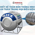 Bồn nước inox Sơn Hà Xanh 3500L ngang SHX N3500F1380