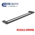 Thanh treo khăn đôi Inox màu đen EcoBath EC211-09MB