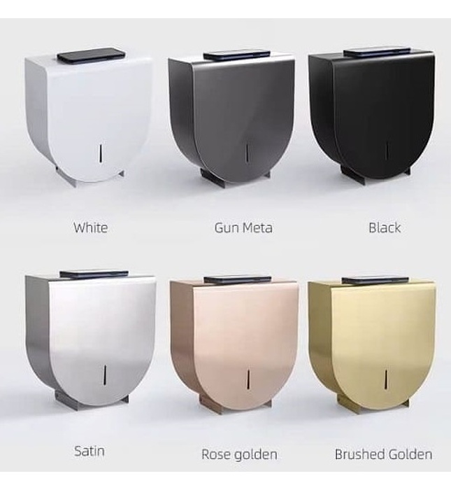 Hộp đựng giấy Inox 304 loại lớn màu hồng vàng Miken MK-1106RG 