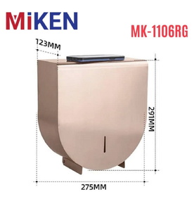 Hộp đựng giấy Inox 304 loại lớn màu hồng vàng Miken MK-1106RG 