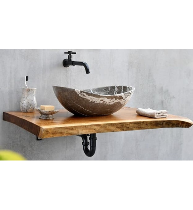 Chậu lavabo đá grey marble Kanly MAR64N