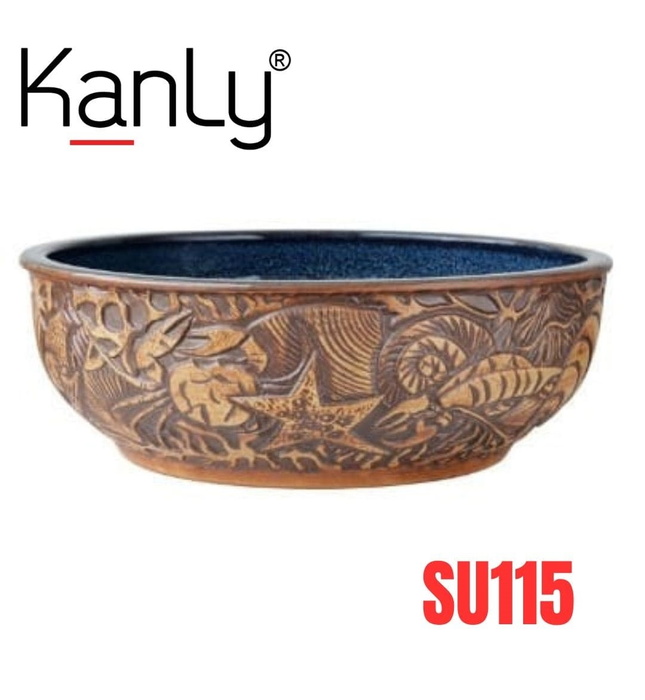 Chậu lavabo mỹ thuật bằng gốm sứ Kanly SU115