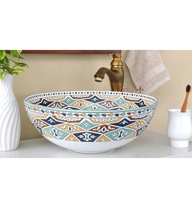 Chậu sứ mỹ thuật Kanly SU714