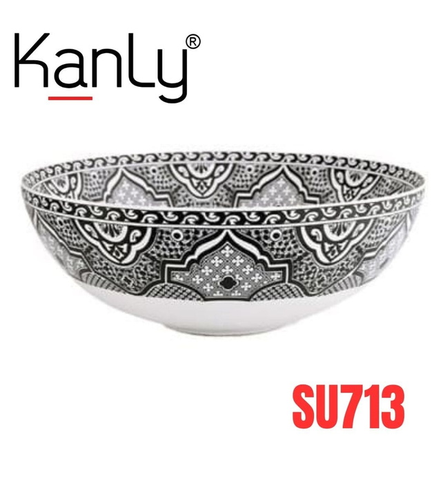 Chậu sứ hoa văn phong cách Moroccan Kanly SU713